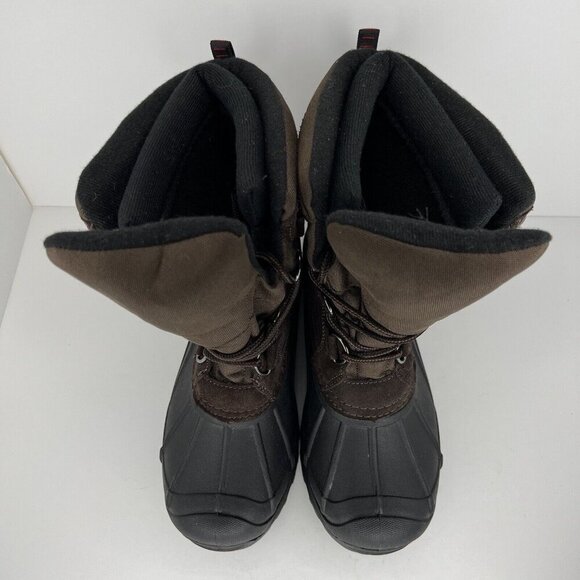 Totes Brown/Black Lined Mens Size 8 Weatherproof Waterproof Winter Duck Boots - Picture 5 of 10